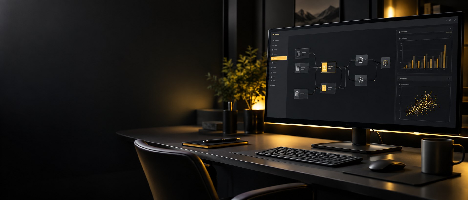 AI workflow and analytics on a workspace monitor